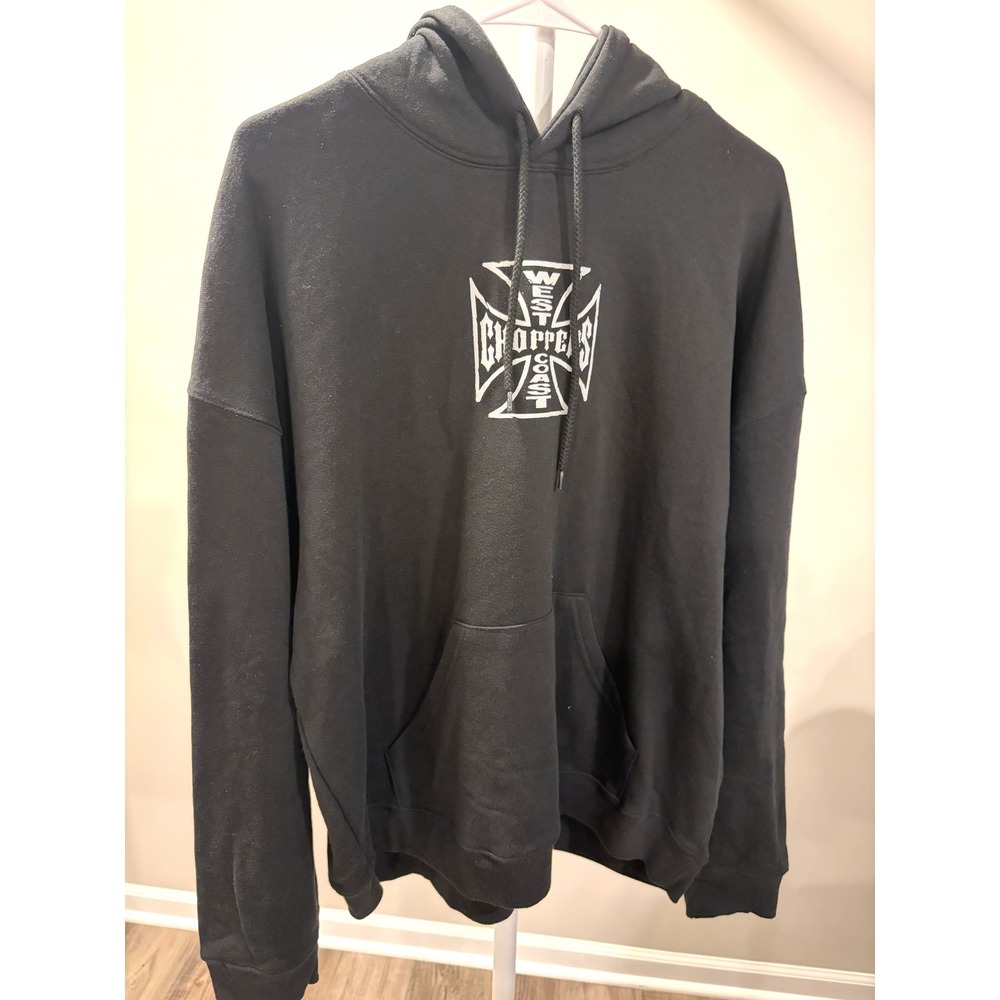 West Coast Choppers Double Cobra Graphic Hoodie Black XL Biker Y2K Grunge